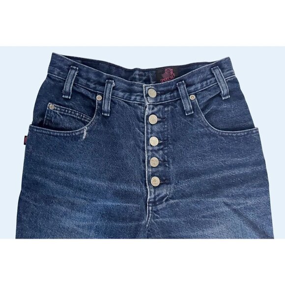 Vintage SASSON Exposed Button Fly High Waisted Jeans 80s / 90s Sz 24 - Picture 4 of 8